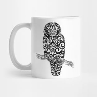 Swirly Owl (black) Mug